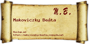 Makoviczky Beáta névjegykártya